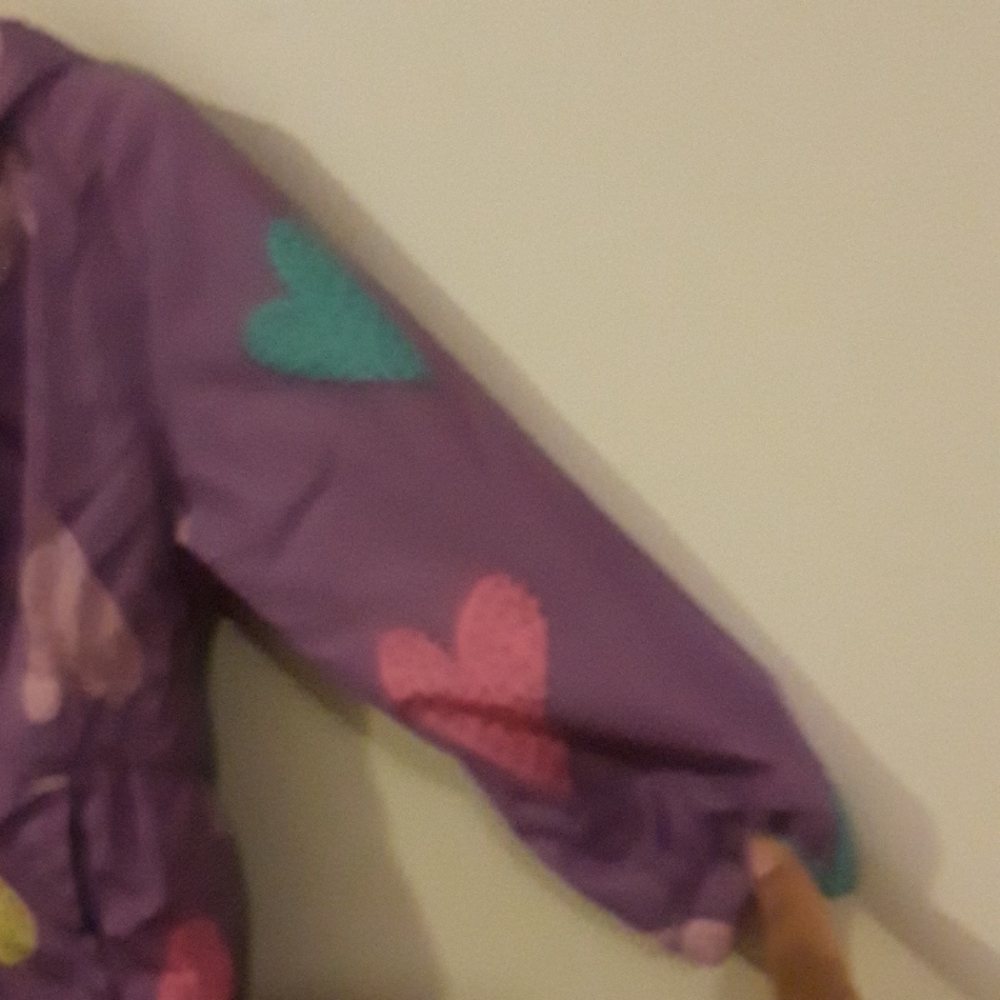 Cat & Jack 18M Purple & colorful heart polkaJacket - Picture 2 of 13